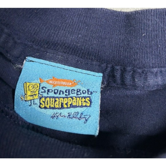 Vintage Spongebob Squarepants Navy Blue Faded T-Shirt 2001 Men's Size XL - Picture 5 of 9